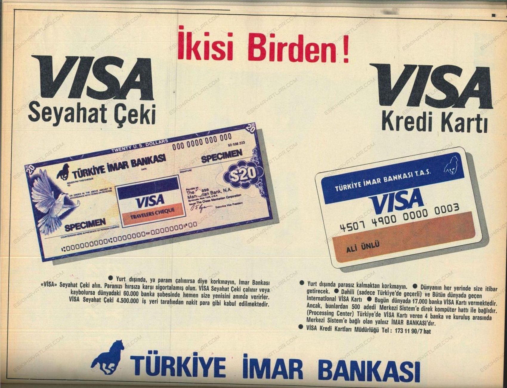 0231-visa-seyahat-ceki-1986-imar-bankasi-reklami-visa-kredi-karti